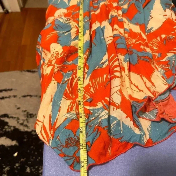 Free People Red and Blue Smocked Maxi Sundress - Picture 6 of 7